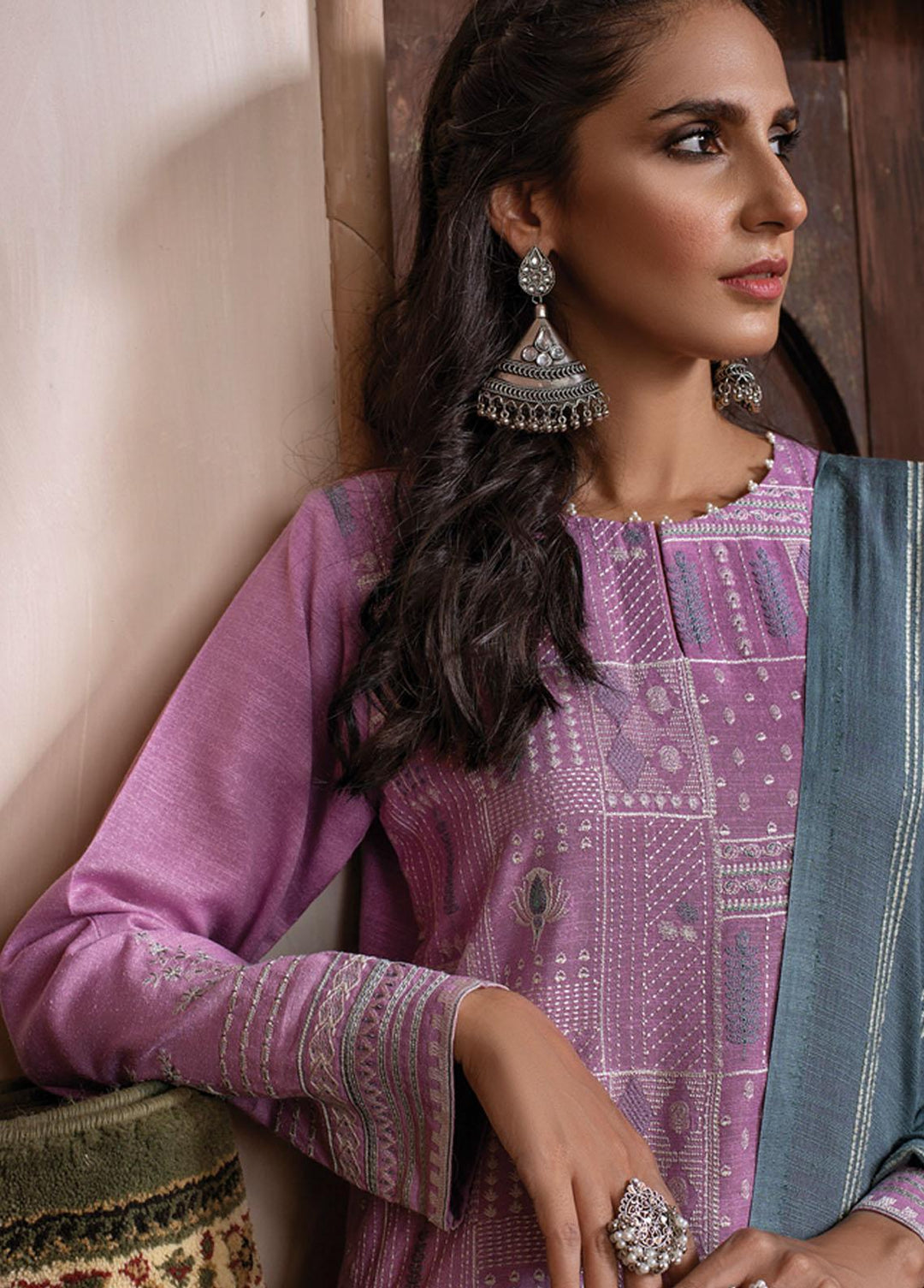 Lakhany Embroidered Slub Suits Unstitched 3 Piece LSM21WS WEC-5024 - Winter Collection