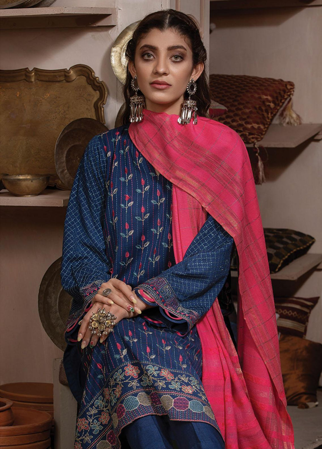 Lakhany Embroidered Slub Suits Unstitched 3 Piece LSM21WS WEC-5025 - Winter Collection
