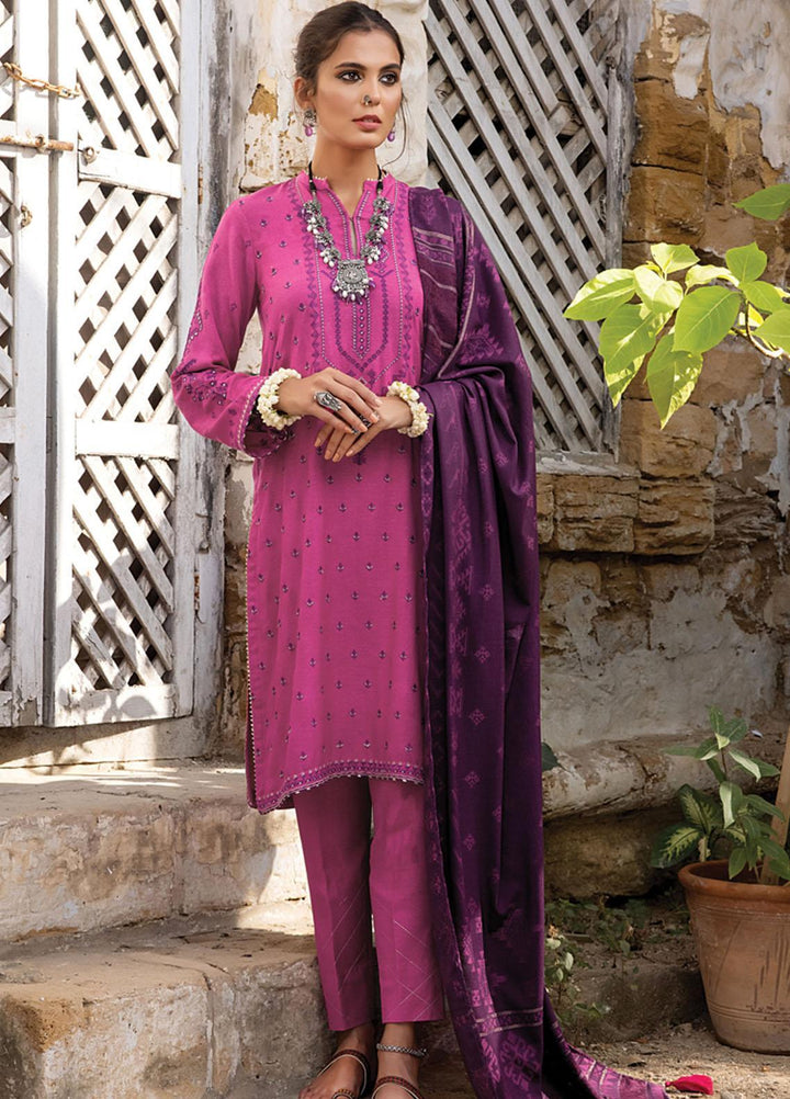 Lakhany Embroidered Slub Suits Unstitched 3 Piece LSM22W WES-BA-0002 - Winter Collection