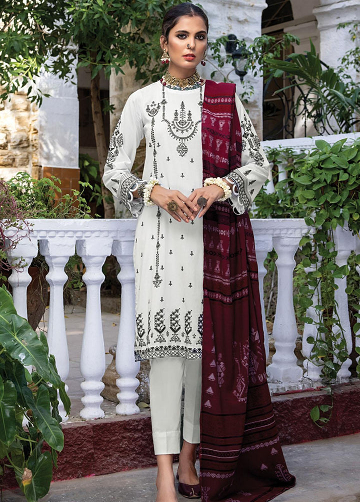 Lakhany Embroidered Slub Suits Unstitched 3 Piece LSM22W WES-EA-0365 - Winter Collection