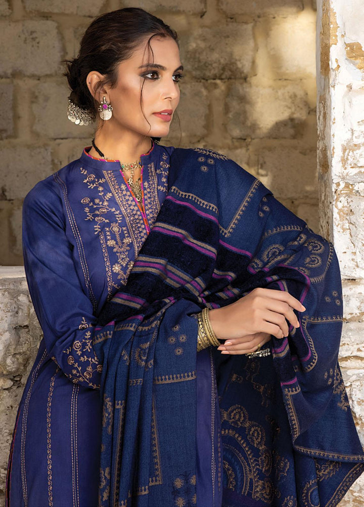 Lakhany Embroidered Slub Suits Unstitched 3 Piece LSM22W WES-EA-0366 - Winter Collection