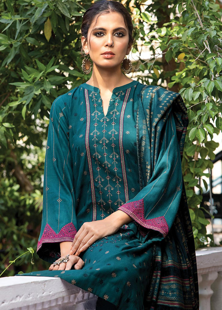 Lakhany Embroidered Slub Suits Unstitched 3 Piece LSM22W WES-SA-0119 - Winter Collection