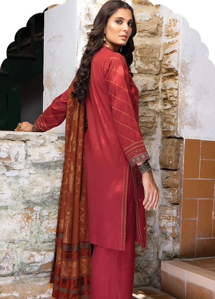 Lakhany Embroidered Slub Suits Unstitched 3 Piece LSM22W WES-SA-0120 - Winter Collection
