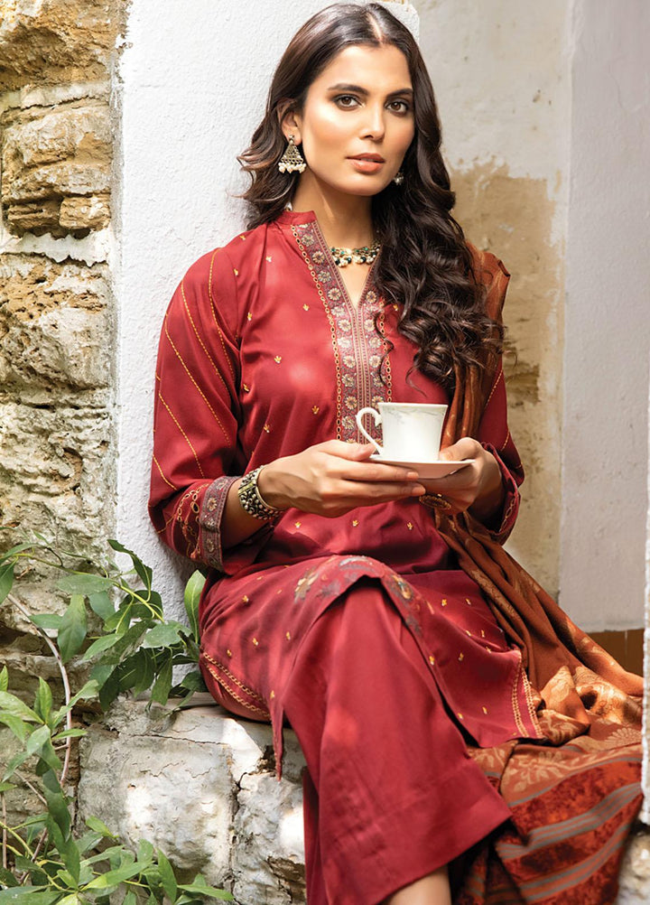 Lakhany Embroidered Slub Suits Unstitched 3 Piece LSM22W WES-SA-0120 - Winter Collection