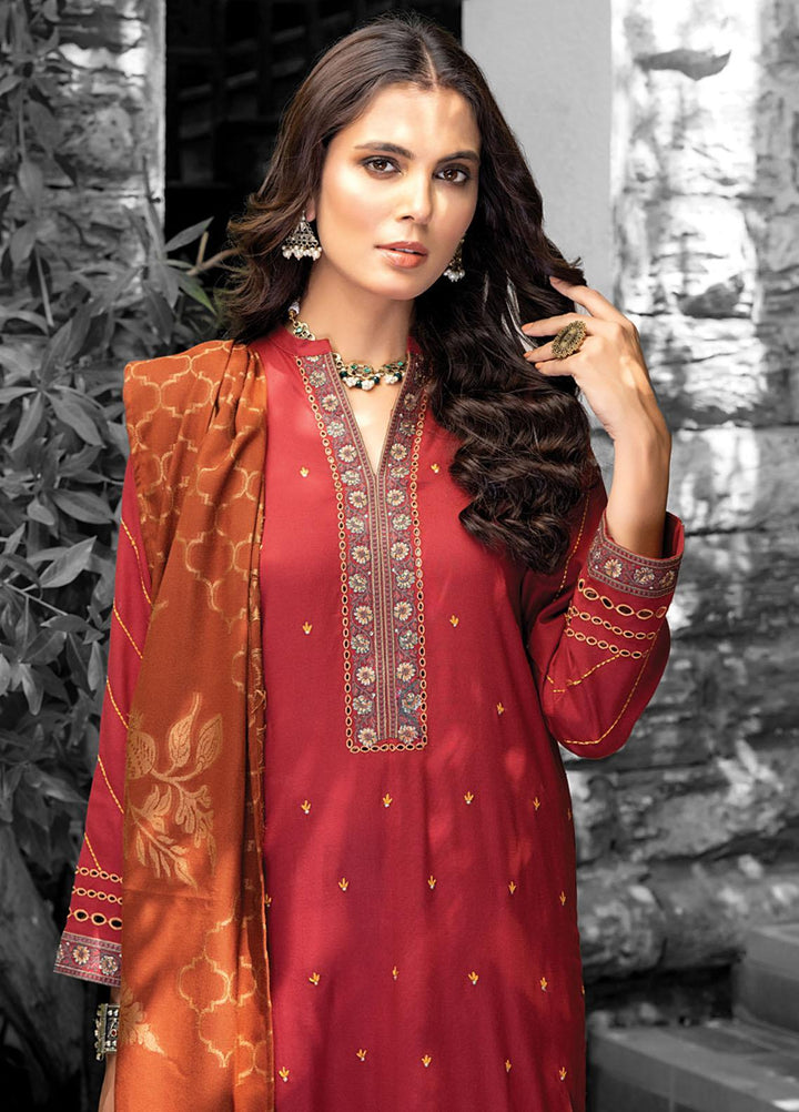 Lakhany Embroidered Slub Suits Unstitched 3 Piece LSM22W WES-SA-0120 - Winter Collection