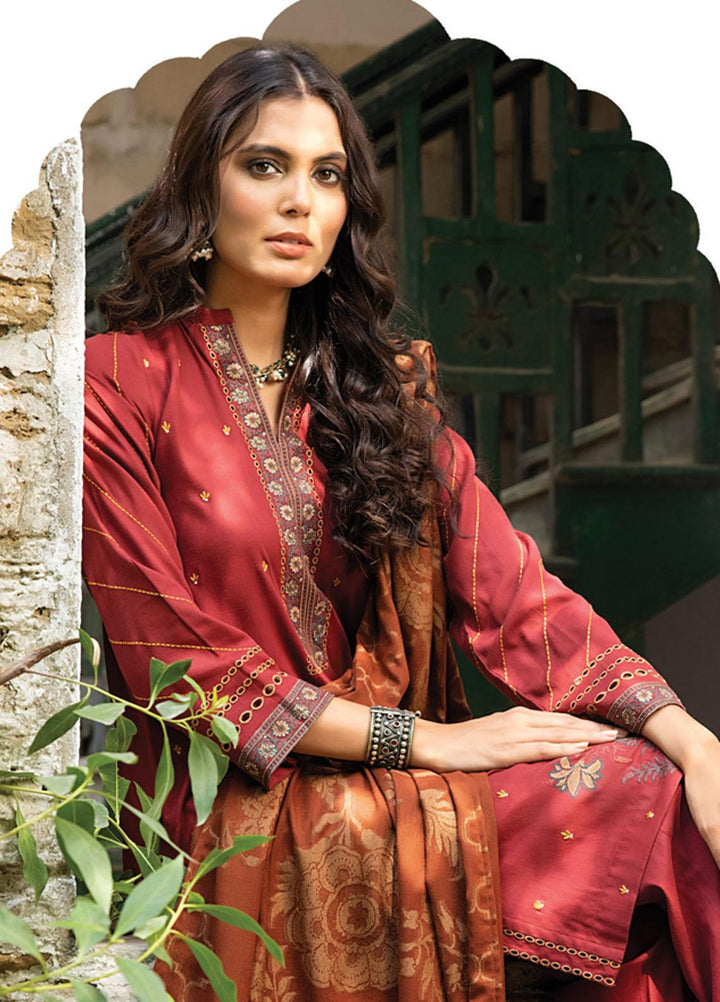 Lakhany Embroidered Slub Suits Unstitched 3 Piece LSM22W WES-SA-0120 - Winter Collection