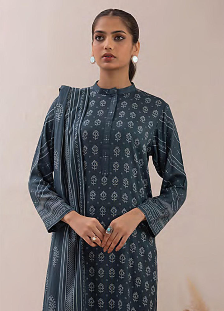 Lakhany Printed Pashmina Suits Unstitched 3 Piece LSM23PP LG-AM-0049-A - Winter Collection