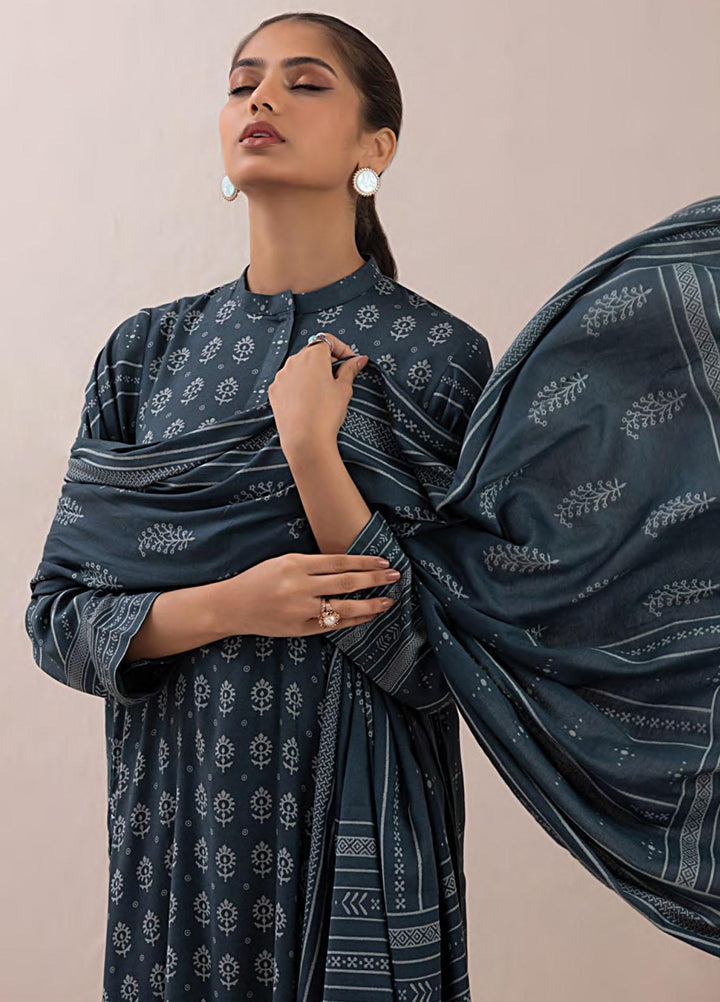 Lakhany Printed Pashmina Suits Unstitched 3 Piece LSM23PP LG-AM-0049-A - Winter Collection