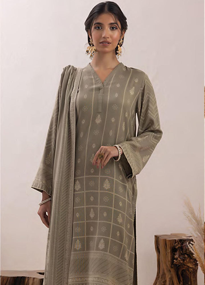 Lakhany Printed Pashmina Suits Unstitched 3 Piece LSM23PP LG-AM-0050-B - Winter Collection