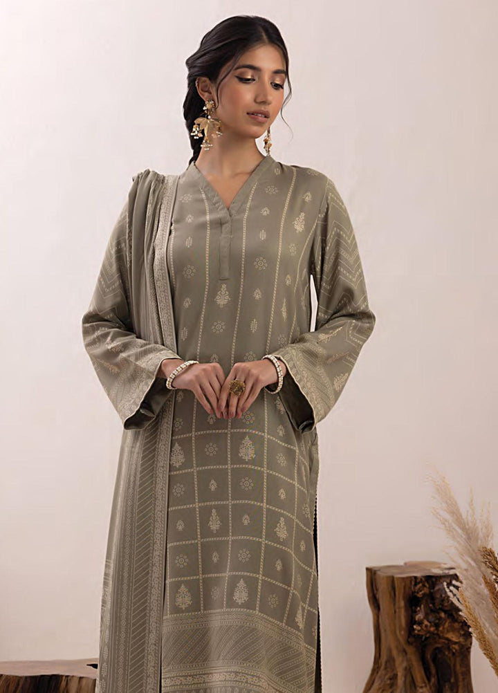 Lakhany Printed Pashmina Suits Unstitched 3 Piece LSM23PP LG-AM-0050-B - Winter Collection