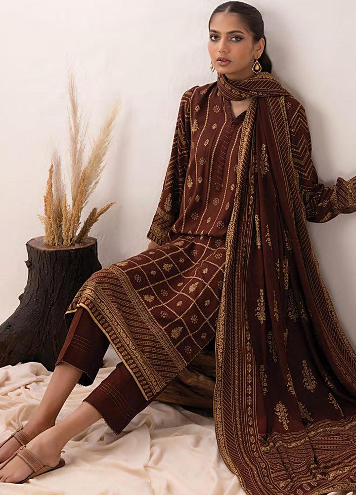 Lakhany Printed Pashmina Suits Unstitched 3 Piece LSM23PP LG-AM-0050-C - Winter Collection