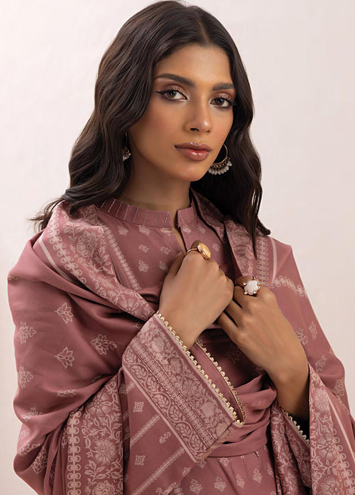 Lakhany Printed Pashmina Suits Unstitched 3 Piece LSM23PP LG-RM-0011-A - Winter Collection