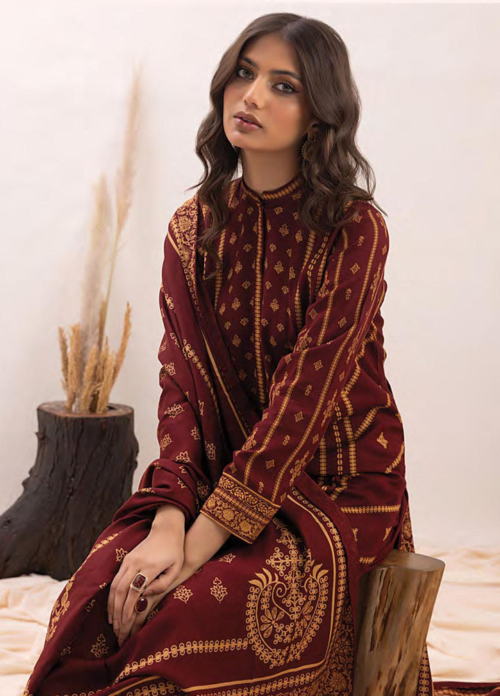 Lakhany Printed Pashmina Suits Unstitched 3 Piece LSM23PP LG-RM-0011-C - Winter Collection