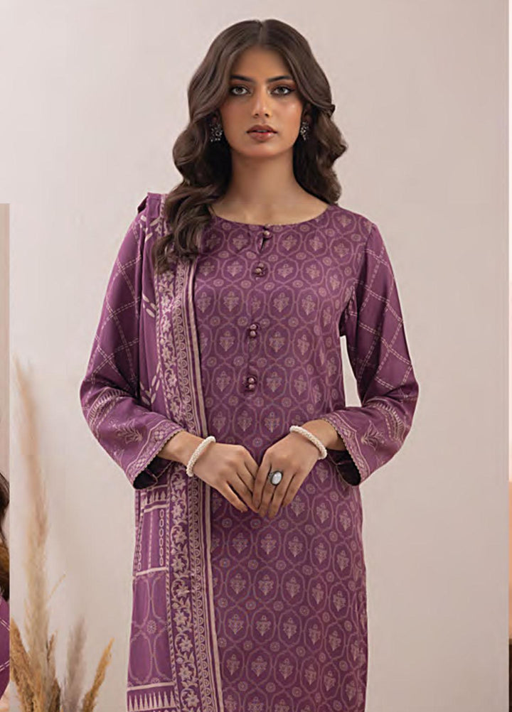 Lakhany Printed Pashmina Suits Unstitched 3 Piece LSM23PP LG-RM-0012-A - Winter Collection