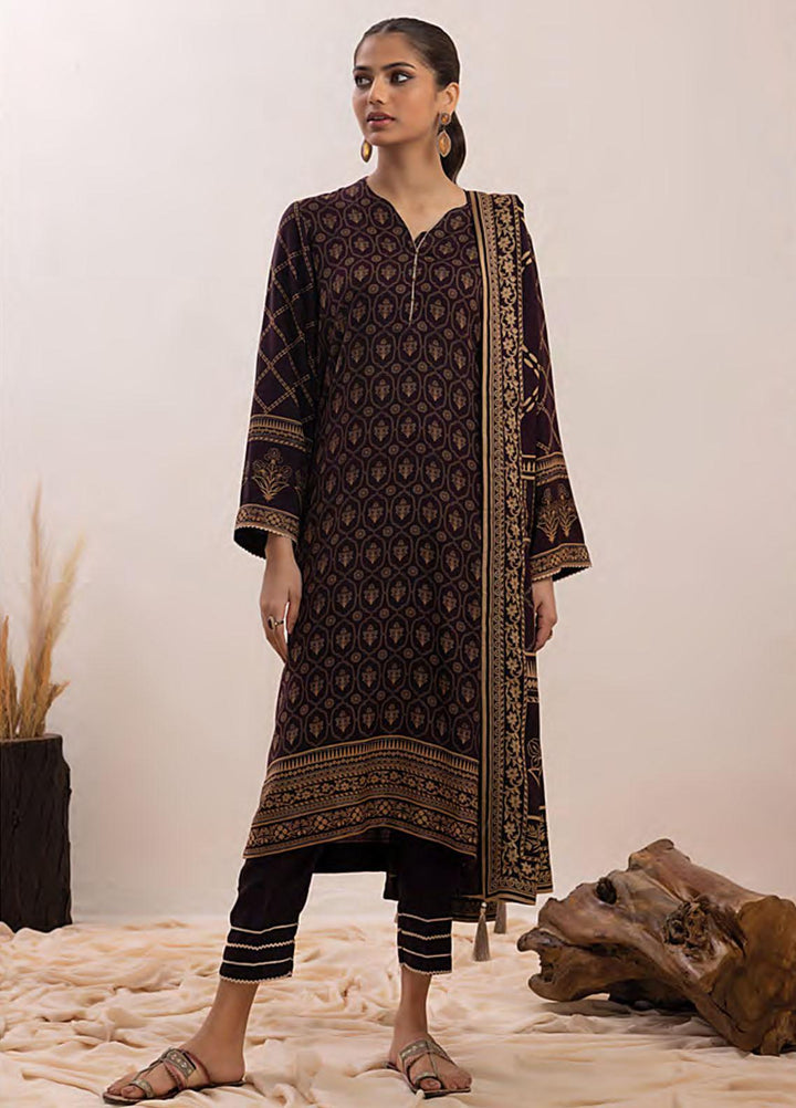 Lakhany Printed Pashmina Suits Unstitched 3 Piece LSM23PP LG-RM-0012-C - Winter Collection