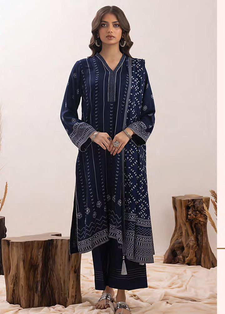 Lakhany Printed Pashmina Suits Unstitched 3 Piece LSM23PP LG-SR-0148-A - Winter Collection
