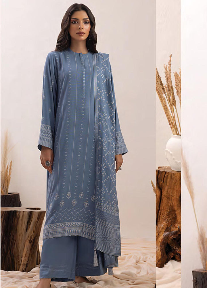 Lakhany Printed Pashmina Suits Unstitched 3 Piece LSM23PP LG-SR-0148-B - Winter Collection