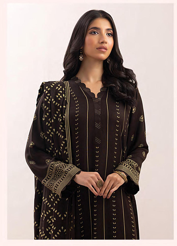 Lakhany Printed Pashmina Suits Unstitched 3 Piece LSM23PP LG-SR-0148-C - Winter Collection