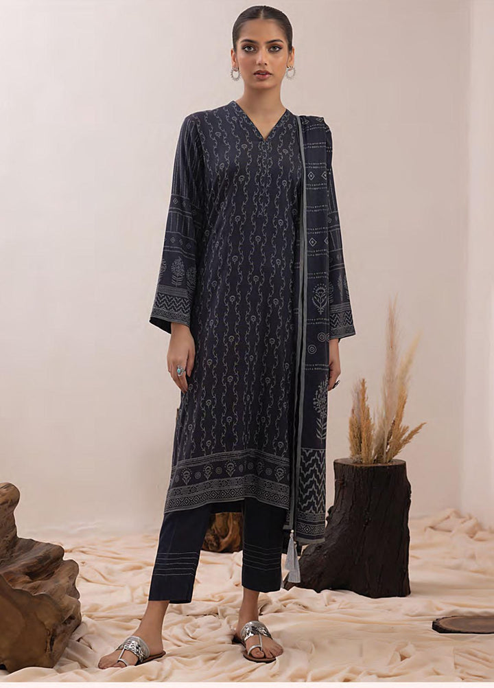 Lakhany Printed Pashmina Suits Unstitched 3 Piece LSM23PP LG-ZH-0094-C - Winter Collection