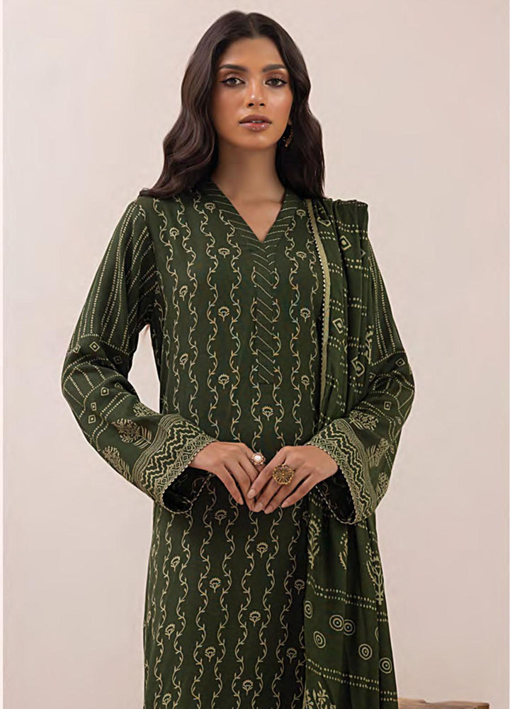 Lakhany Printed Pashmina Suits Unstitched 3 Piece LSM23PP LG-ZH-0094-A - Winter Collection