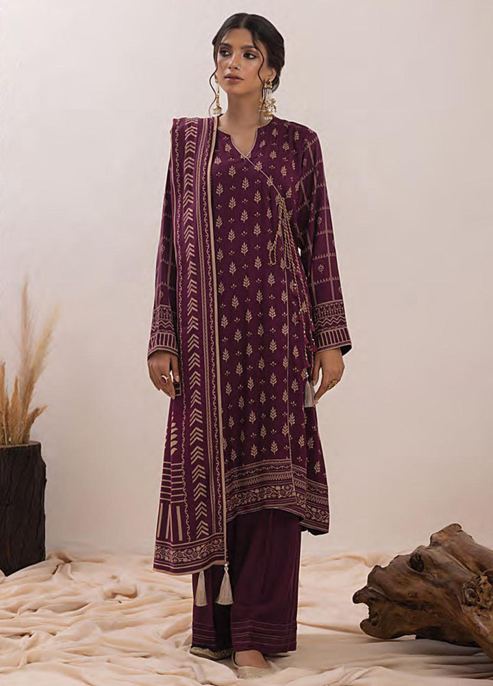 Lakhany Printed Pashmina Suits Unstitched 3 Piece LSM23PP LG-ZH-0093-C - Winter Collection