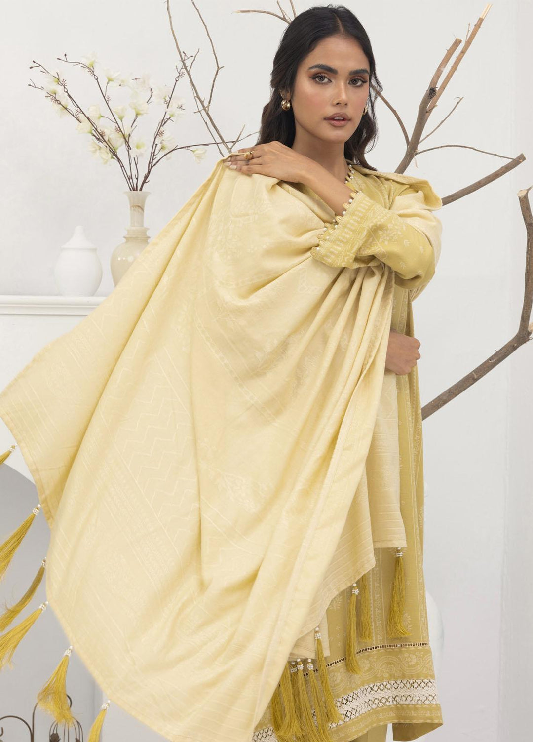 Lakhany Printed Pashmina Suits Unstitched 3 Piece LSM23PS LG-AA-0023-B - Winter Collection