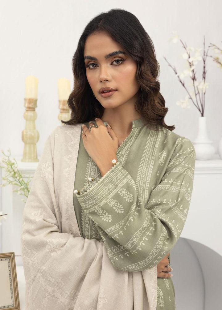 Lakhany Printed Pashmina Suits Unstitched 3 Piece LSM23PS LG-AM-0028-B - Winter Collection