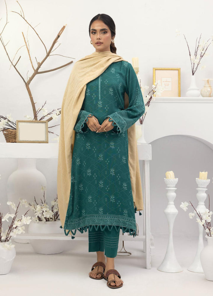 Lakhany Printed Pashmina Suits Unstitched 3 Piece LSM23PS LG-EA-0476-A - Winter Collection