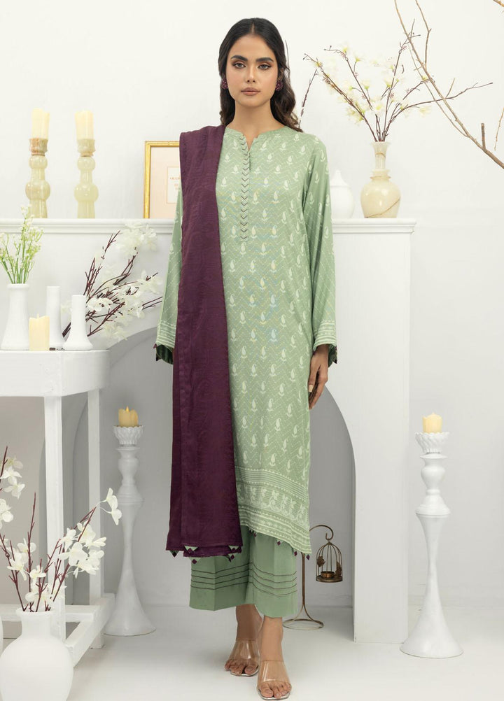 Lakhany Printed Pashmina Suits Unstitched 3 Piece LSM23PS LG-SR-0131-A - Winter Collection