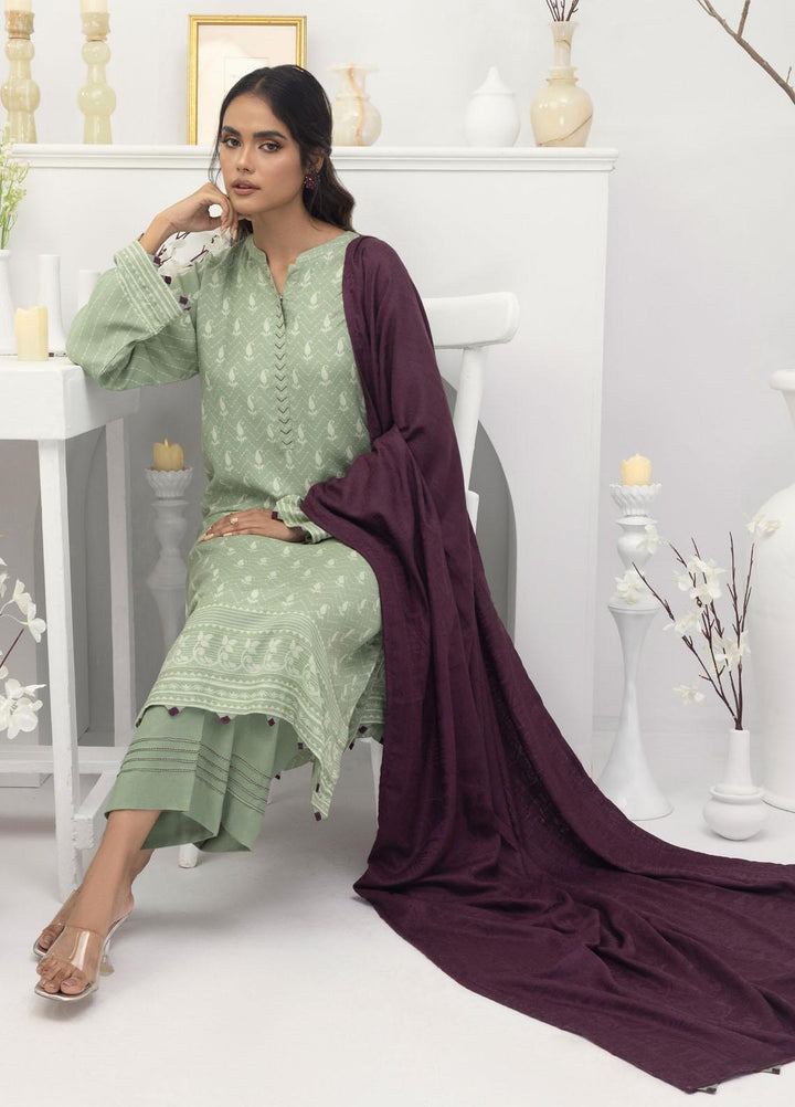 Lakhany Printed Pashmina Suits Unstitched 3 Piece LSM23PS LG-SR-0131-A - Winter Collection