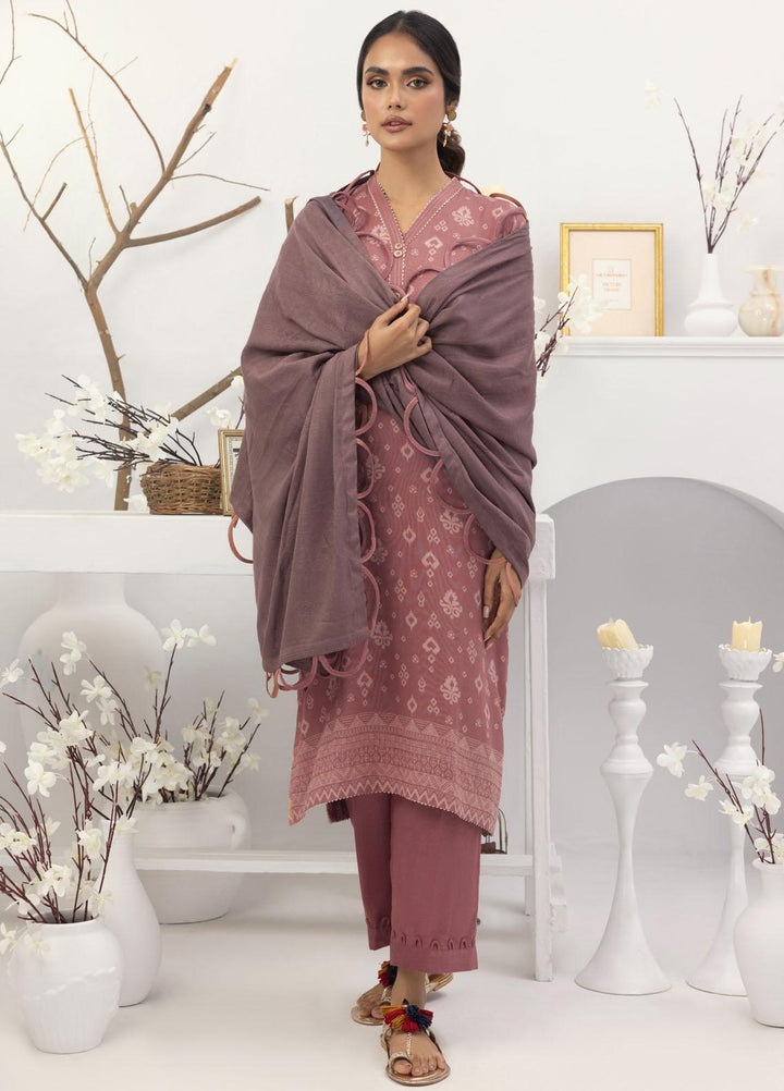 Lakhany Printed Pashmina Suits Unstitched 3 Piece LSM23PS LG-ZH-0071-A - Winter Collection