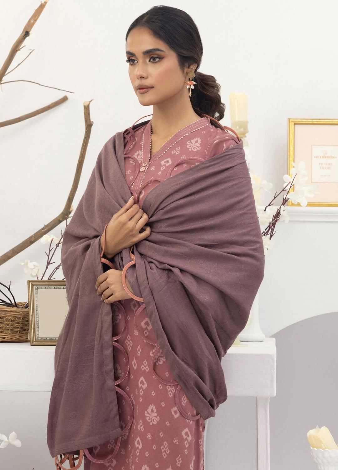 Lakhany Printed Pashmina Suits Unstitched 3 Piece LSM23PS LG-ZH-0071-A - Winter Collection