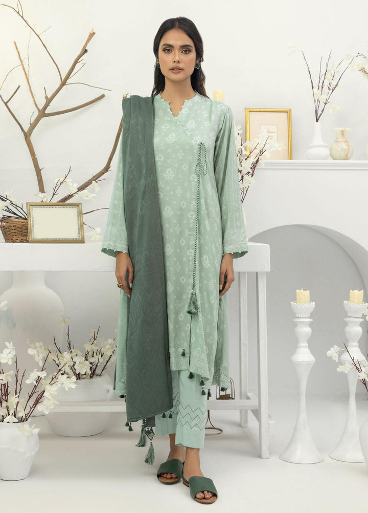 Lakhany Printed Pashmina Suits Unstitched 3 Piece LSM23PS LG-ZH-0071-B - Winter Collection