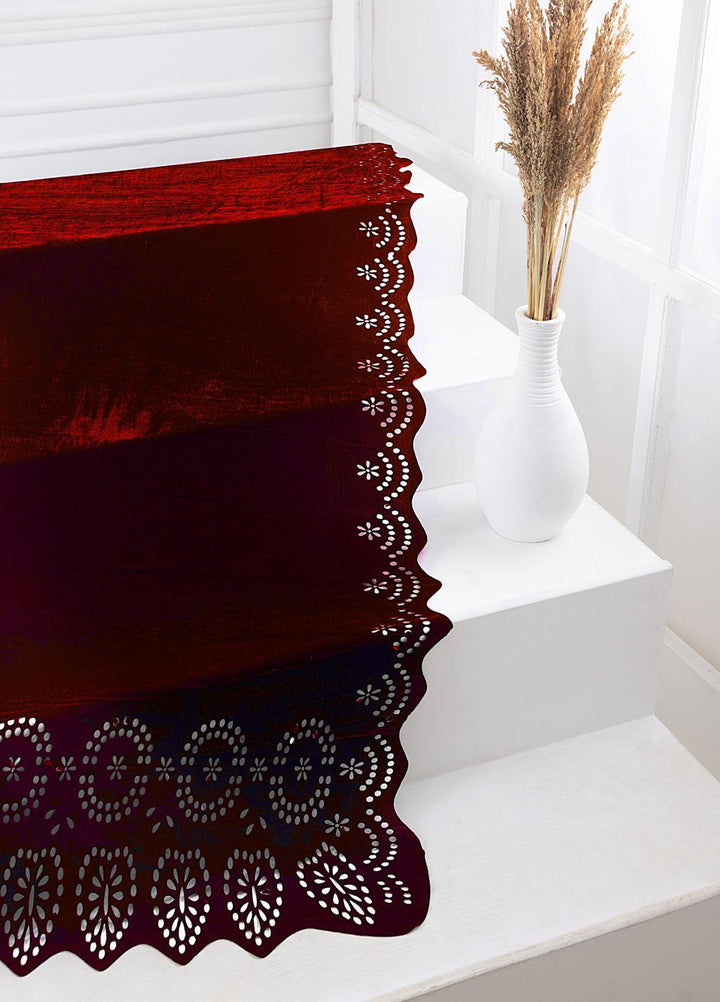 Lakhany Embroidered Velvet  Shawls LSM-2948 SHAWL (R) - Luxury Velvet Shawls