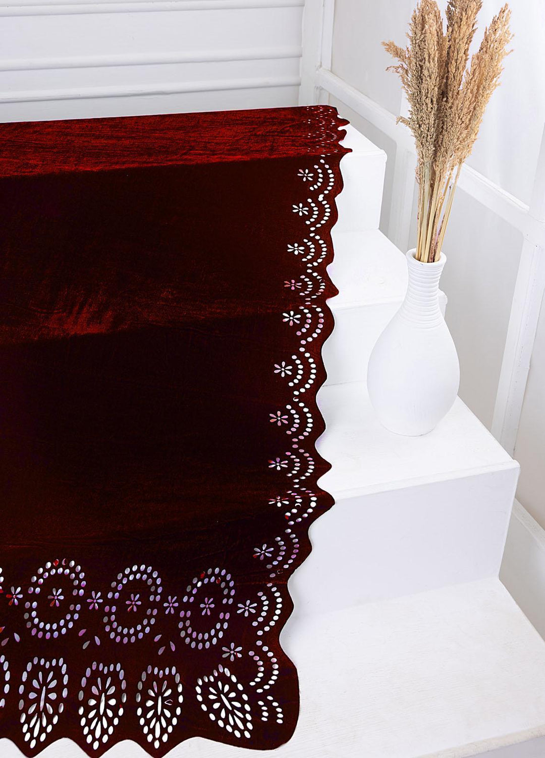 Lakhany Embroidered Velvet  Shawls LSM-2948 SHAWL (R) - Luxury Velvet Shawls