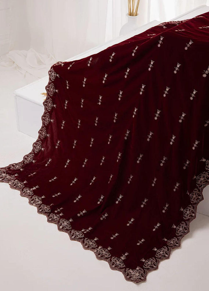 Lakhany Embroidered  Velvet  Shawls LSM22VS LSM-2895 - Velvet Shawls