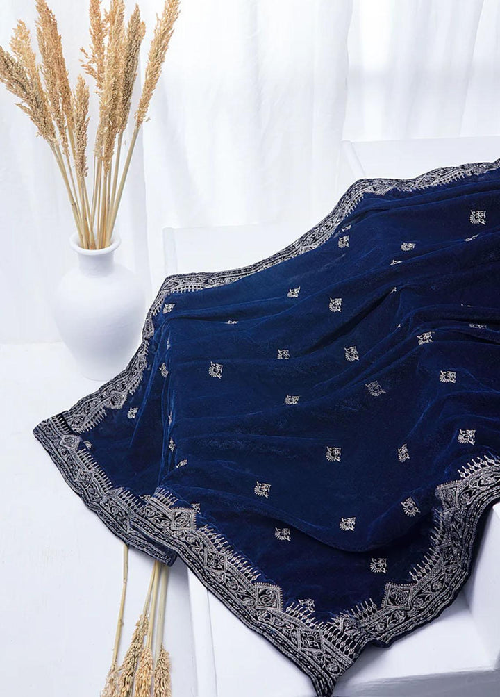 Lakhany Embroidered  Velvet  Shawls LSM22VS LSM-2897 - Velvet Shawls
