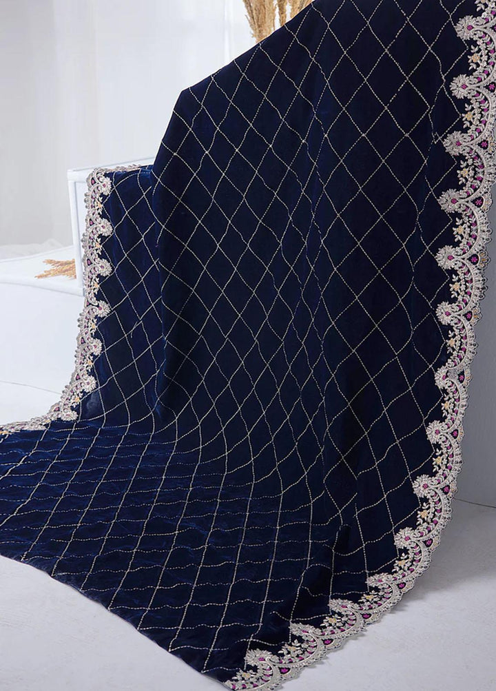 Lakhany Embroidered  Velvet  Shawls LSM22VS LSM-2945 - Velvet Shawls