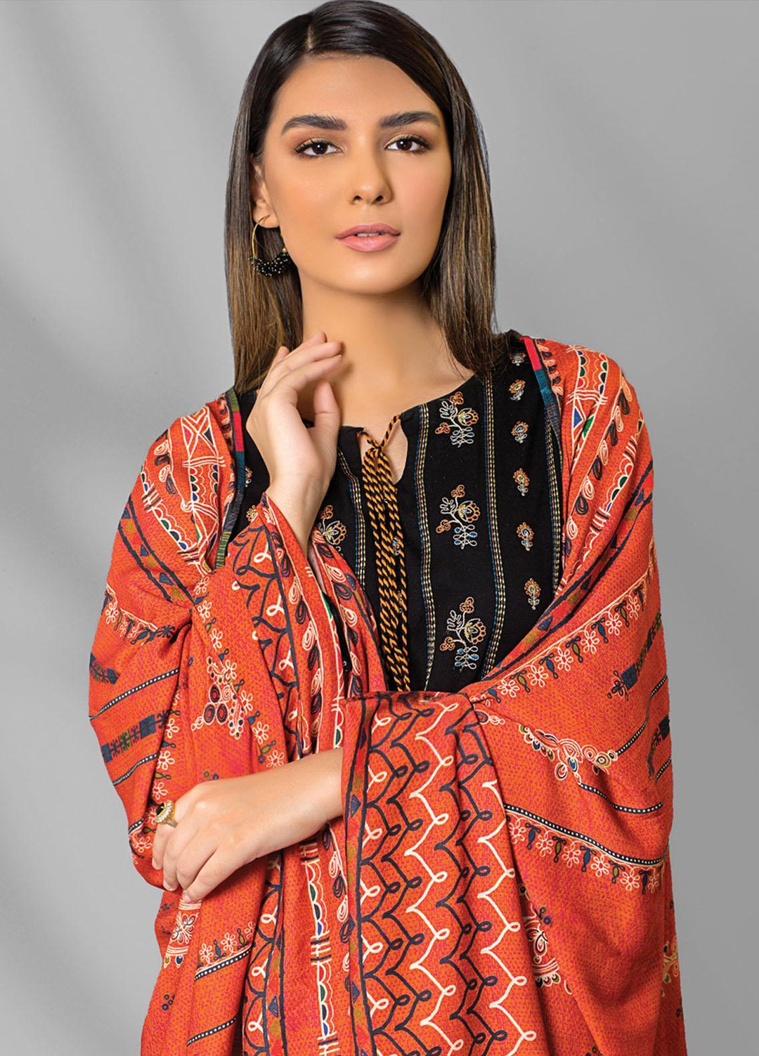 Lakhany Embroidered Karandi Suits Unstitched 3 Piece LSM22WE WEC-EA-0384 - Winter Collection