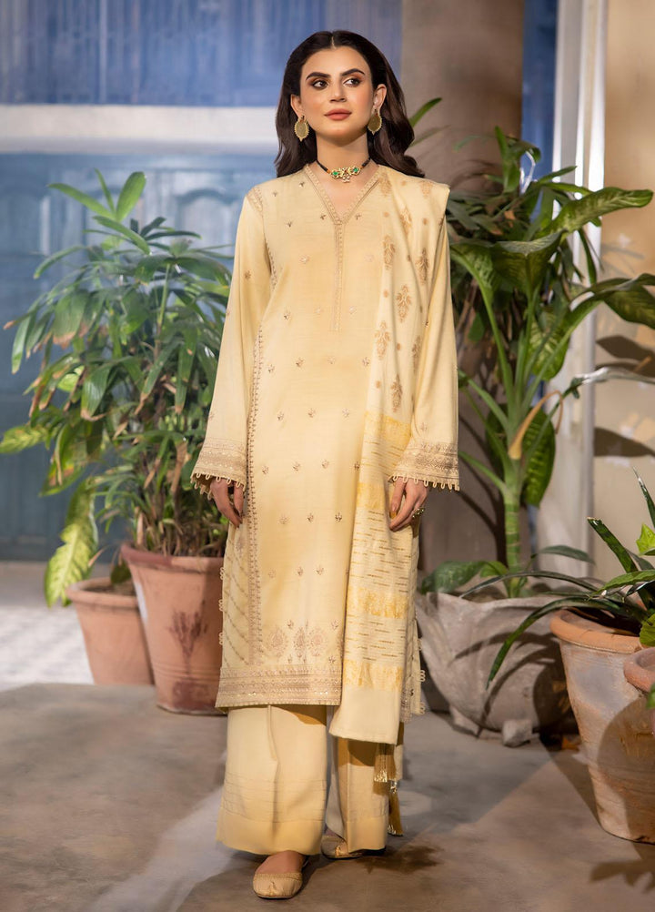 Lakhany Embroidered Slub Suits Unstitched 3 Piece LSM23WS LG-AM-0058 - Winter Collection