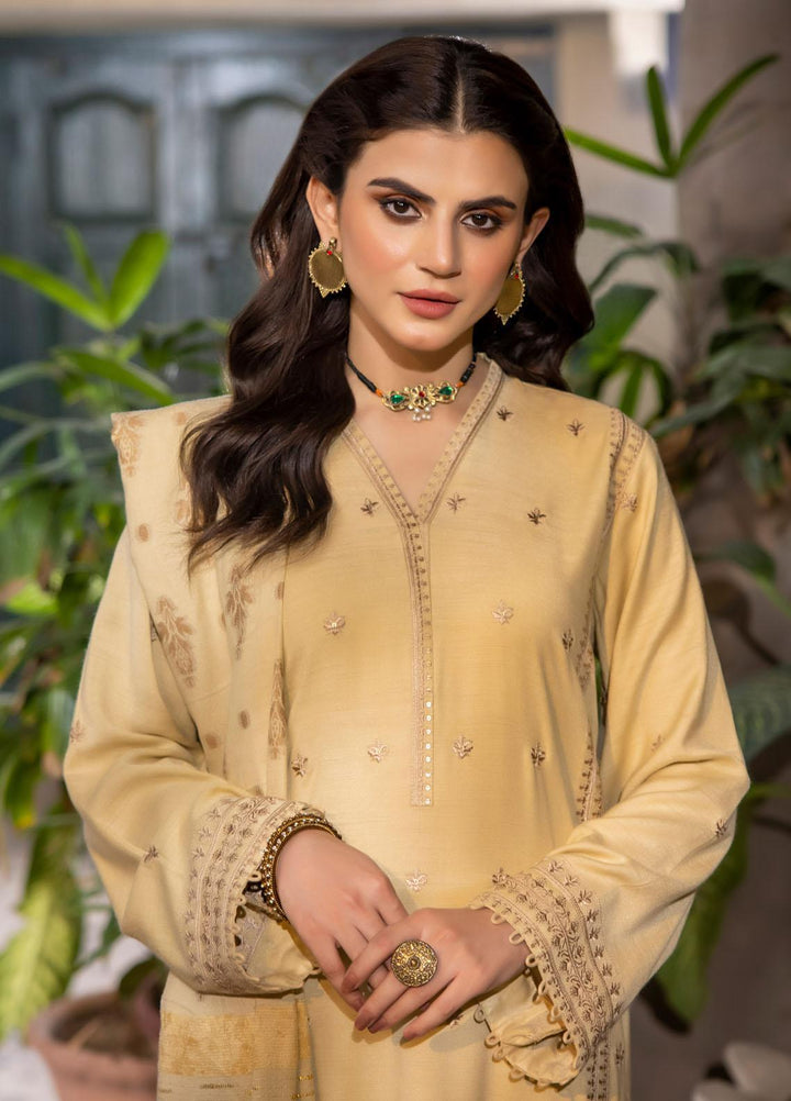 Lakhany Embroidered Slub Suits Unstitched 3 Piece LSM23WS LG-AM-0058 - Winter Collection