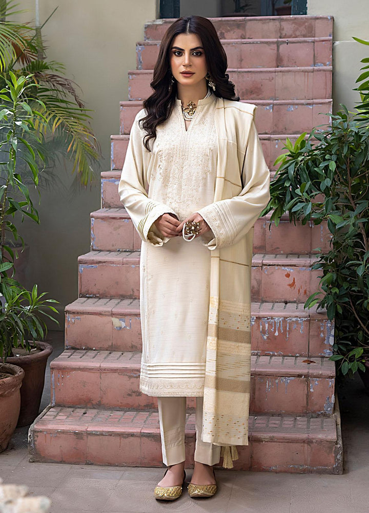 Lakhany Embroidered Slub Suits Unstitched 3 Piece LSM23WS LG-IZ-0083 - Winter Collection