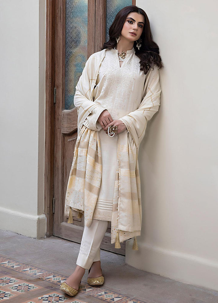 Lakhany Embroidered Slub Suits Unstitched 3 Piece LSM23WS LG-IZ-0083 - Winter Collection