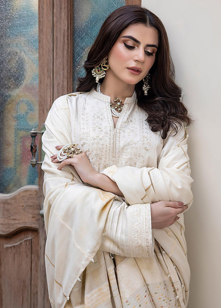 Lakhany Embroidered Slub Suits Unstitched 3 Piece LSM23WS LG-IZ-0083 - Winter Collection