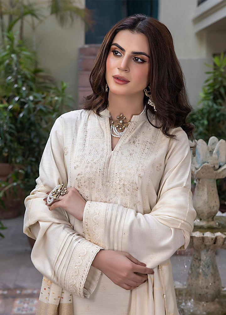 Lakhany Embroidered Slub Suits Unstitched 3 Piece LSM23WS LG-IZ-0083 - Winter Collection