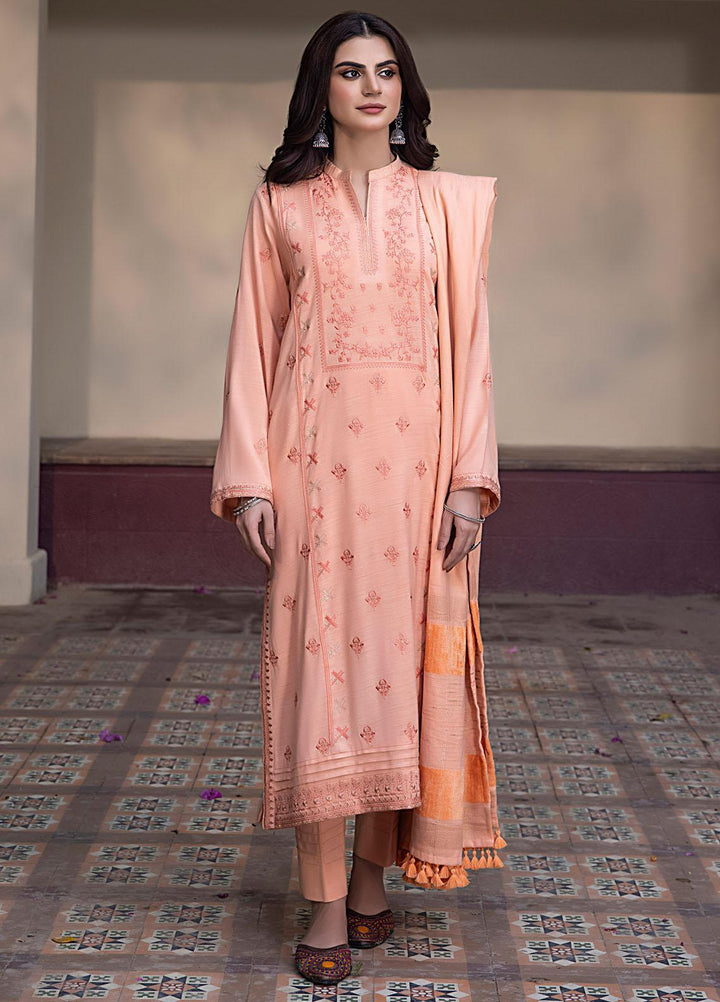 Lakhany Embroidered Slub Suits Unstitched 3 Piece LSM23WS LG-IZ-0092 - Winter Collection