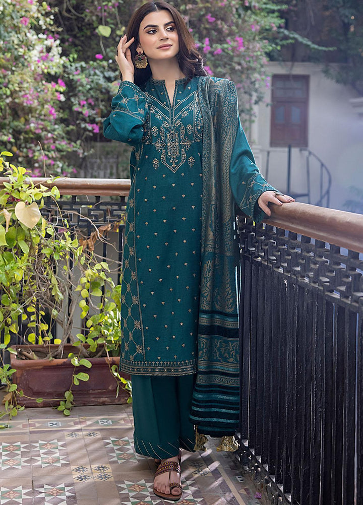 Lakhany Embroidered Slub Suits Unstitched 3 Piece LSM23WS LG-IZ-0113 - Winter Collection