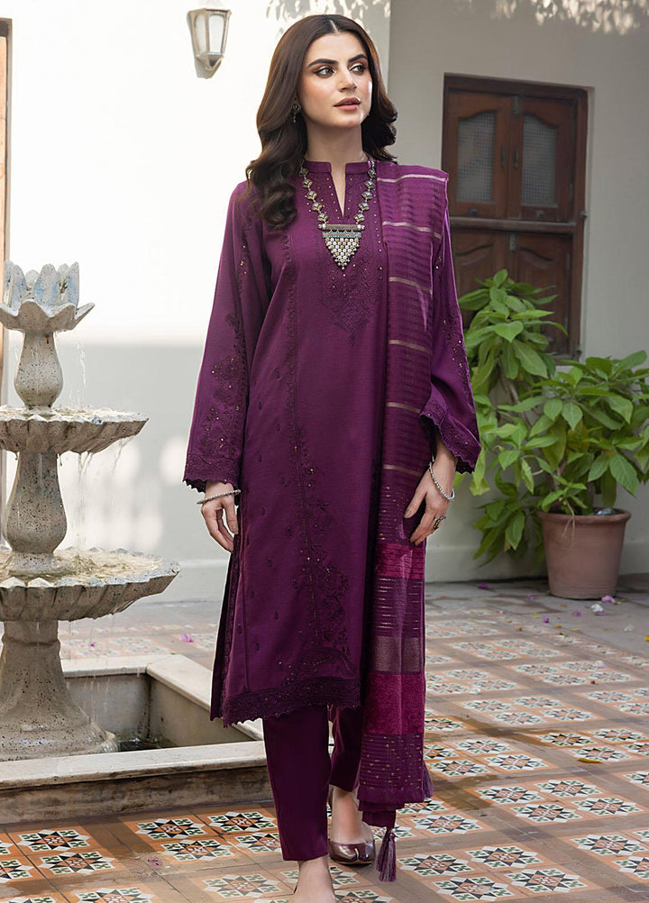 Lakhany Embroidered Slub Suits Unstitched 3 Piece LSM23WS LG-RM-0046 - Winter Collection