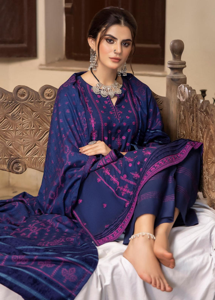 Lakhany Embroidered Slub Suits Unstitched 3 Piece LSM23WS LG-SR-0132 - Winter Collection