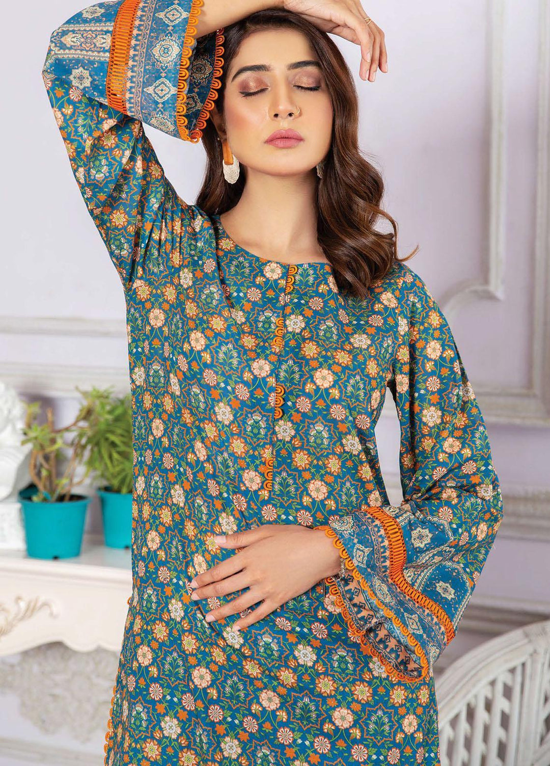 LALA Textiles Printed Lawn  Unstitched Kurties LT22DK BAILEY LA-0026 - Summer Collection